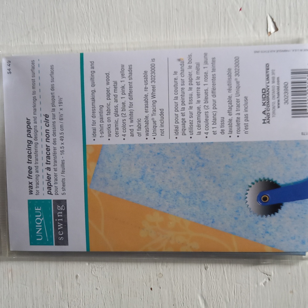 Unique wax free tracing paper